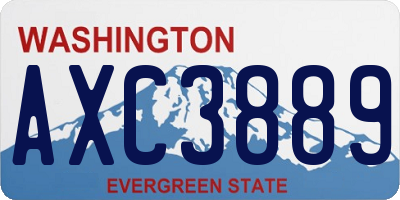 WA license plate AXC3889