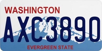 WA license plate AXC3890