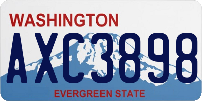 WA license plate AXC3898