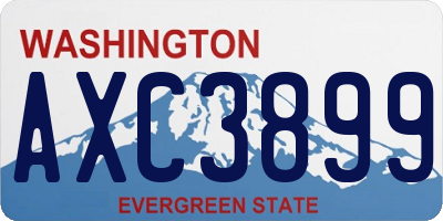 WA license plate AXC3899