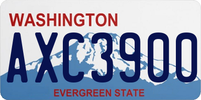WA license plate AXC3900