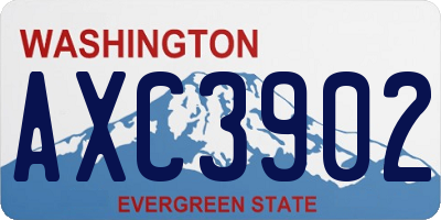 WA license plate AXC3902