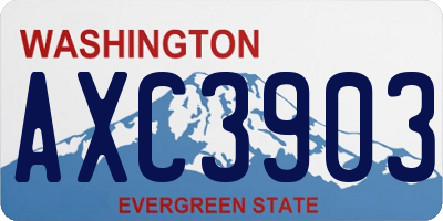 WA license plate AXC3903