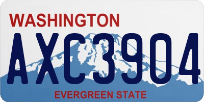 WA license plate AXC3904