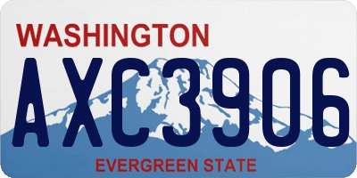 WA license plate AXC3906
