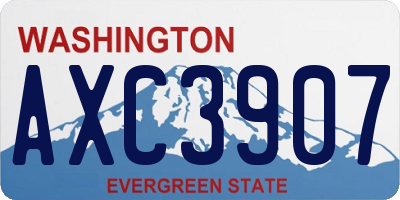 WA license plate AXC3907