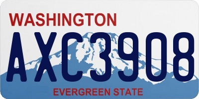 WA license plate AXC3908