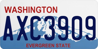 WA license plate AXC3909