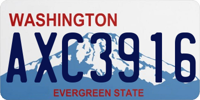 WA license plate AXC3916