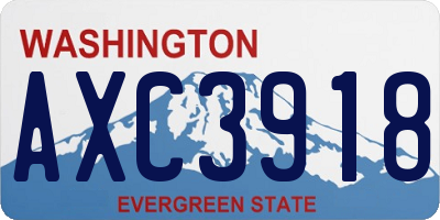 WA license plate AXC3918