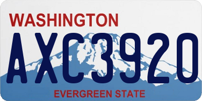 WA license plate AXC3920