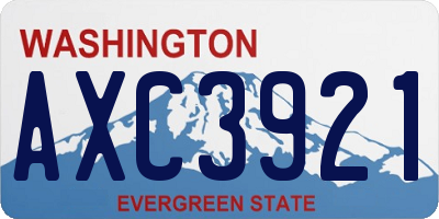 WA license plate AXC3921