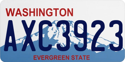 WA license plate AXC3923