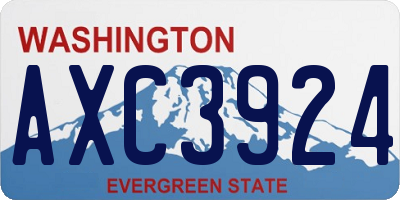 WA license plate AXC3924