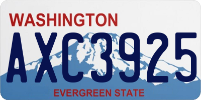 WA license plate AXC3925
