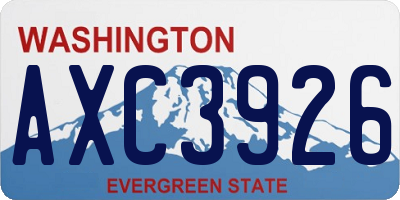 WA license plate AXC3926