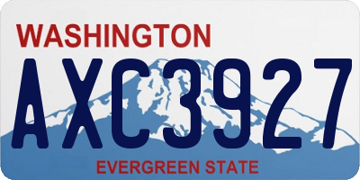 WA license plate AXC3927
