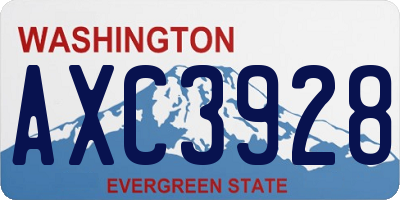 WA license plate AXC3928