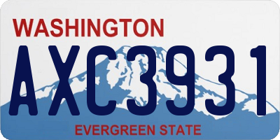 WA license plate AXC3931