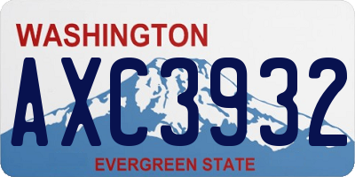 WA license plate AXC3932