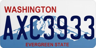 WA license plate AXC3933