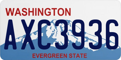 WA license plate AXC3936