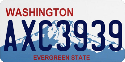 WA license plate AXC3939