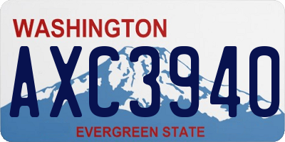 WA license plate AXC3940
