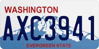 WA license plate AXC3941