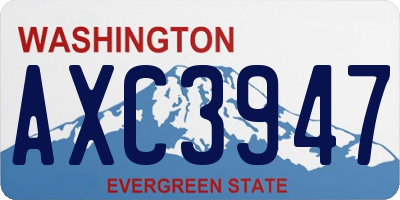 WA license plate AXC3947