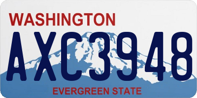 WA license plate AXC3948