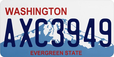 WA license plate AXC3949