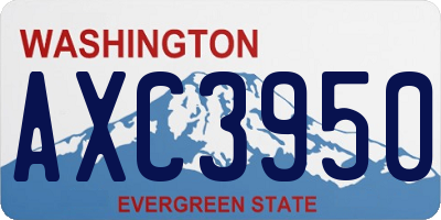 WA license plate AXC3950