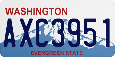 WA license plate AXC3951