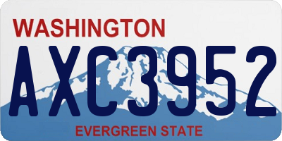 WA license plate AXC3952