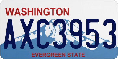 WA license plate AXC3953