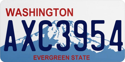 WA license plate AXC3954
