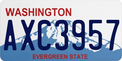 WA license plate AXC3957