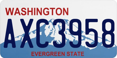 WA license plate AXC3958