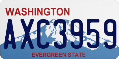 WA license plate AXC3959