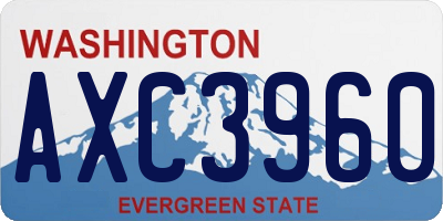 WA license plate AXC3960