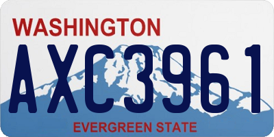 WA license plate AXC3961