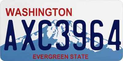 WA license plate AXC3964