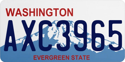 WA license plate AXC3965
