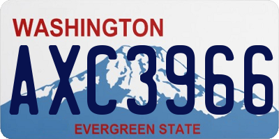 WA license plate AXC3966