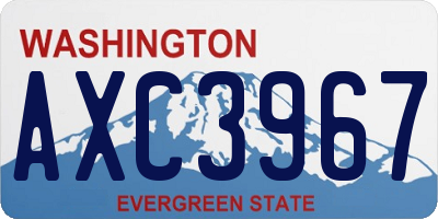 WA license plate AXC3967
