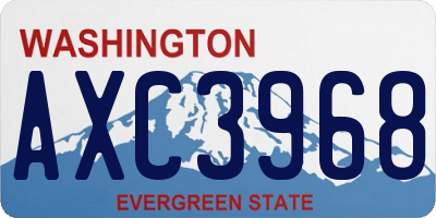 WA license plate AXC3968