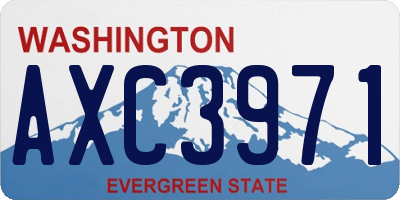 WA license plate AXC3971