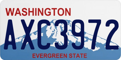 WA license plate AXC3972
