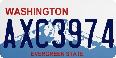WA license plate AXC3974